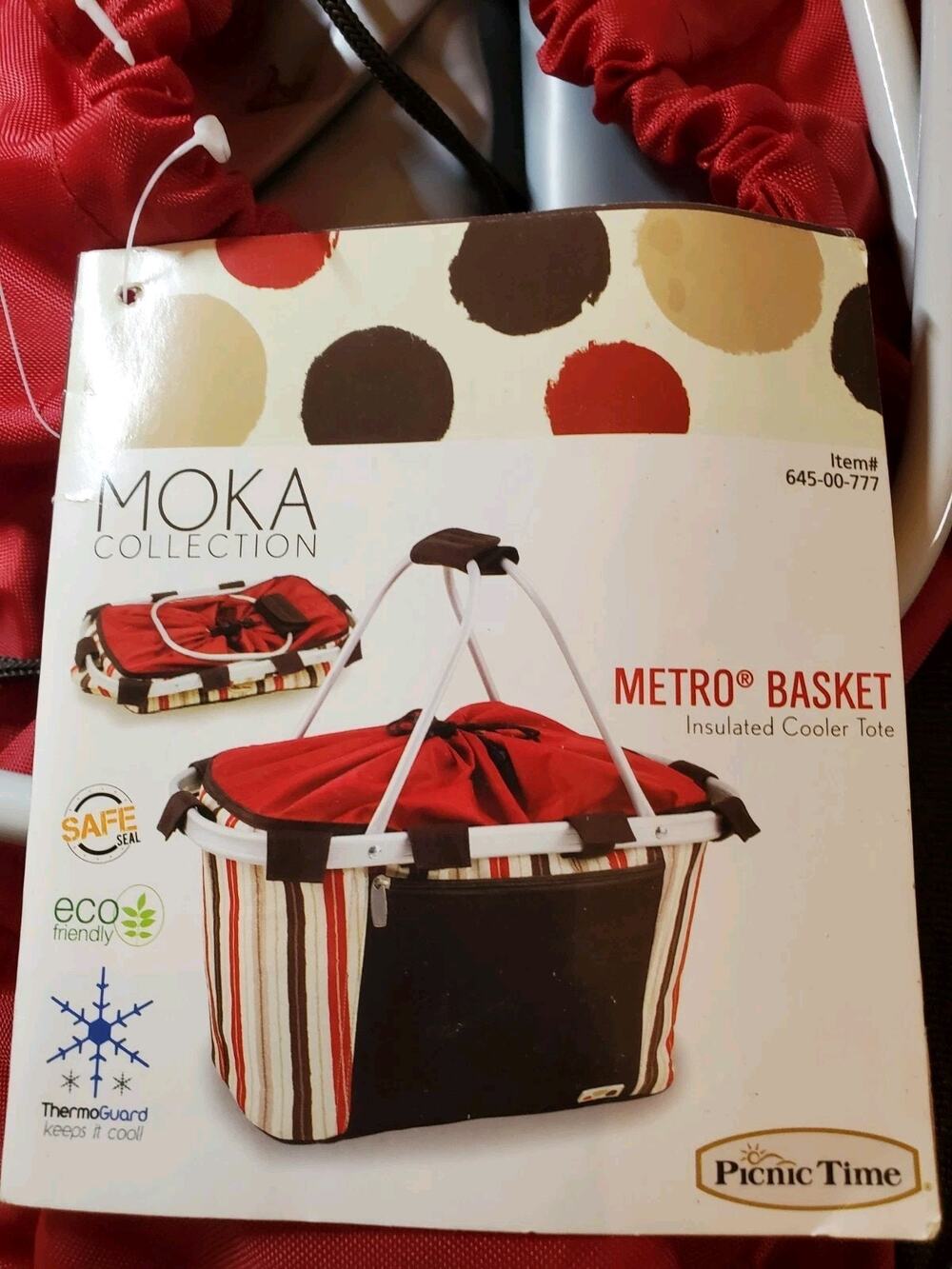 Picnic Time Metro Basket Insulated Cooler Tote Moka Collection 645-00-777 New